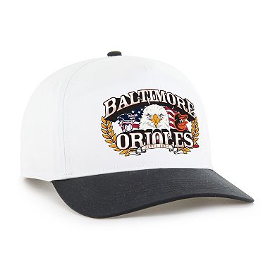 Men's '47 White/Black Baltimore Orioles Americana Eagle Hitch Adjustable Hat