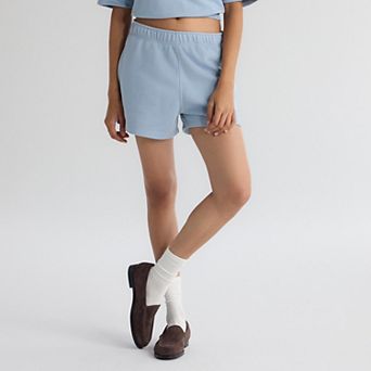 Women's Fanatics Sky Blue New York Yankees Iconic Terry Track Shorts