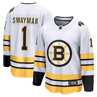 Men's Fanatics Jeremy Swayman White Boston Bruins Away Breakaway Player Jersey