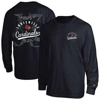 Men's Champion Black Louisville Cardinals Laminated All-Star Long Sleeve T-Shirt