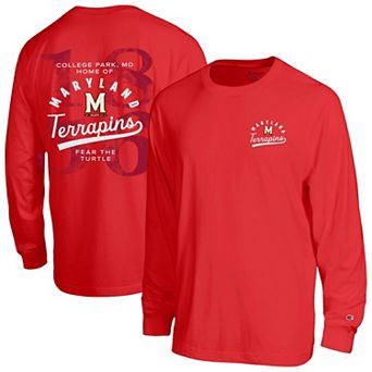 Men's Champion Red Maryland Terrapins Laminated All-Star Long Sleeve T-Shirt
