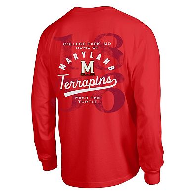 Men's Champion Red Maryland Terrapins Laminated All-Star Long Sleeve T-Shirt