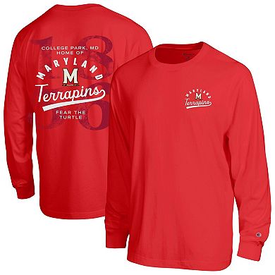 Men's Champion Red Maryland Terrapins Laminated All-Star Long Sleeve T-Shirt