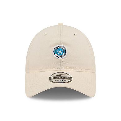 Men's New Era Beige Charlotte FC Micro Team Logo 9TWENTY Adjustable Hat