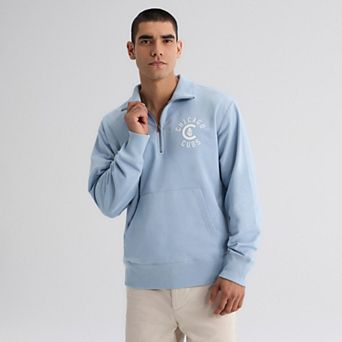 Men's Fanatics Sky Blue Chicago Cubs Iconic Terry Quarter-Zip Sweatshirt