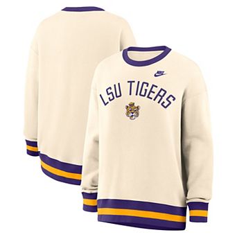 Women's Nike Natural LSU Tigers Oversized Legacy Arch Phoenix Sweatshirt