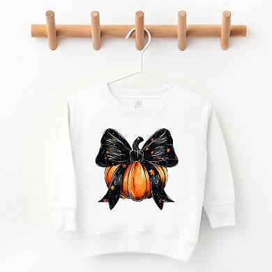 Coquette Halloween Pumpkin - Kids Toddler Sweatshirt