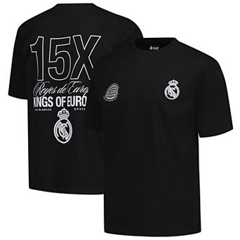 Unisex Peace Collective Black Real Madrid European Champions Heavyweight T-Shirt