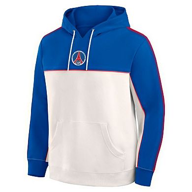 Men's Fanatics Royal/White Paris Saint-Germain Retro Overhead Tri-Blend Hoodie