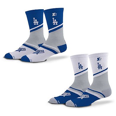 Unisex Starter Royal/Gray Los Angeles Dodgers Old School Two-Pack Crew Socks Set