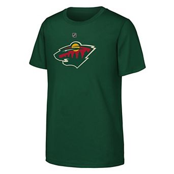 Youth Green Minnesota Wild Primary Logo T-Shirt