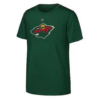 Youth Green Minnesota Wild Primary Logo T-Shirt