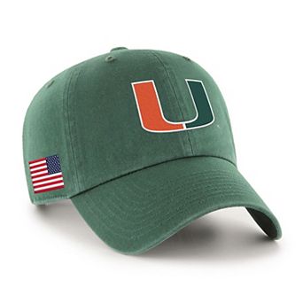 Men's '47 Green Miami Hurricanes Americana Heritage Clean Up Adjustable Hat