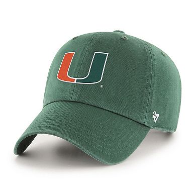 Men's '47 Green Miami Hurricanes Americana Heritage Clean Up Adjustable Hat