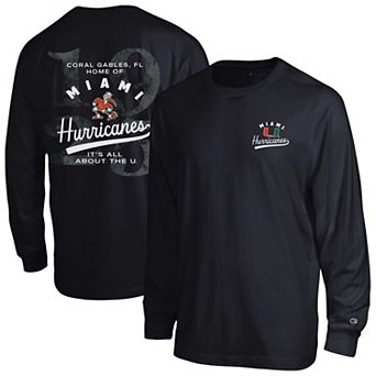 Men's Champion Black Miami Hurricanes Laminated All-Star Long Sleeve T-Shirt