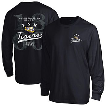 Men's Champion Black LSU Tigers Laminated All-Star Long Sleeve T-Shirt