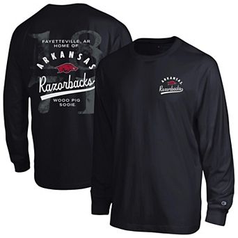 Men's Champion Black Arkansas Razorbacks Laminated All-Star Long Sleeve T-Shirt