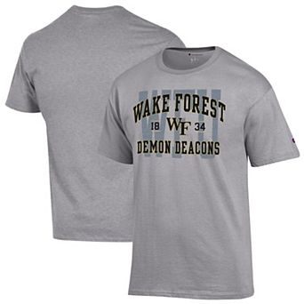 Men's Champion Heather Gray Wake Forest Demon Deacons Varsity T-Shirt