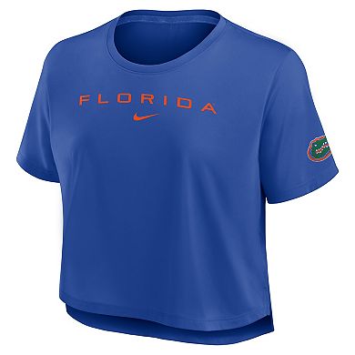 Women's Nike Royal Florida Gators Premium Performance Dri-FIT Cropped Top