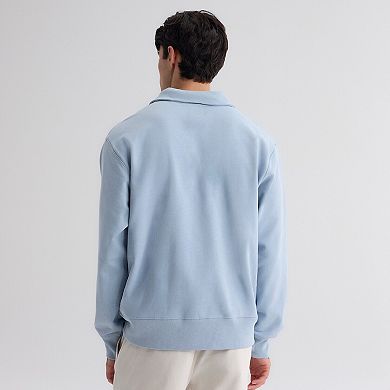Men's Fanatics Sky Blue New York Yankees Iconic Terry Quarter-Zip Sweatshirt