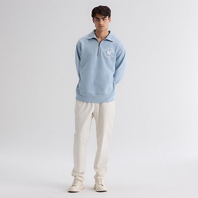 Men's Fanatics Sky Blue New York Yankees Iconic Terry Quarter-Zip Sweatshirt