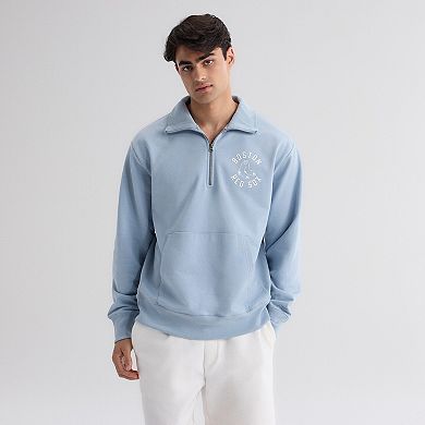 Men's Fanatics Sky Blue Boston Red Sox Iconic Terry Quarter-Zip Sweatshirt