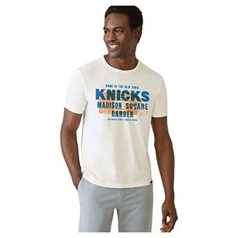 Men's White New York Knicks Madison Square Garden Sunwashed T-Shirt