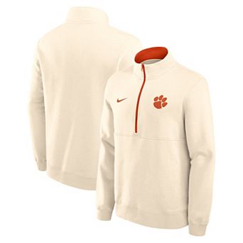 Men's Nike Cream Clemson Tigers Primetime Club Fleece Half-Zip Pullover
