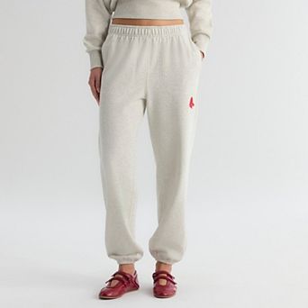 Women's Fanatics Oatmeal Heather Boston Red Sox Iconic Terry Track Pants