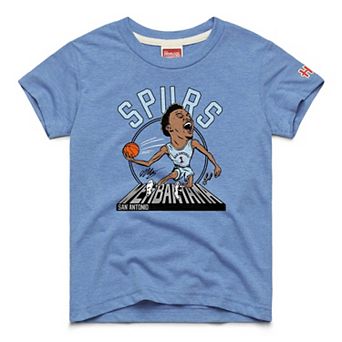 Youth Homage Victor Wembanyama Light Blue San Antonio Spurs Caricature Tri-Blend T-Shirt