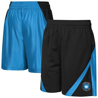 Youth Outerstuff Black/Blue Charlotte FC Color Blocked Shorts
