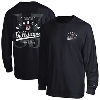 Men's Champion Black Georgia Bulldogs Laminated All-Star Long Sleeve T-Shirt