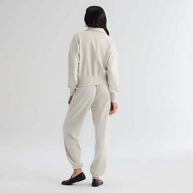Women's Fanatics Oatmeal Heather New York Yankees Iconic Terry Track Pants