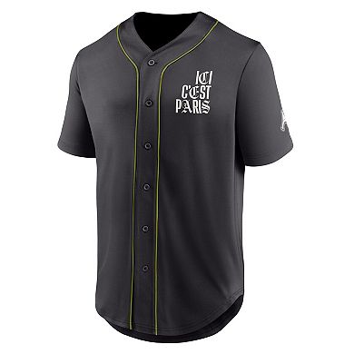 Men's Fanatics Charcoal Paris Saint-Germain Oversized Baseball Jersey