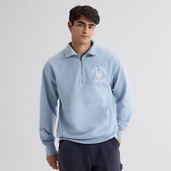 Men's Fanatics Sky Blue New York Mets Iconic Terry Quarter-Zip Sweatshirt