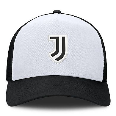 Men's Fanatics White/Black Juventus Clash A-Frame Trucker Adjustable Hat