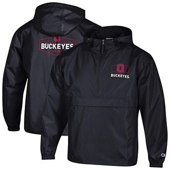 Men's Champion Black Ohio State Buckeyes Delay Packable Half-Zip Jacket