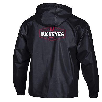 Men's Champion Black Ohio State Buckeyes Delay Packable Half-Zip Jacket
