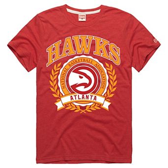 Unisex Homage Red Atlanta Hawks Crest Tri-Blend T-Shirt