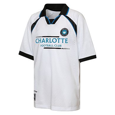 Youth Outerstuff White Charlotte FC Mesh Raglan T-Shirt