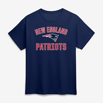 Men's Logo Athletic Navy New England Patriots Cotton Victory Arch T-Shirt