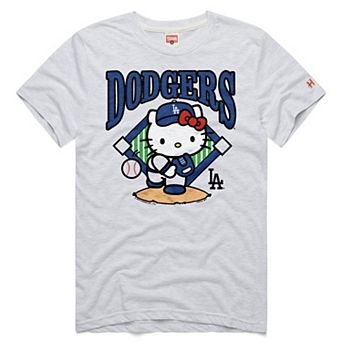 Unisex Homage Ash Los Angeles Dodgers Hello Kitty Tri-Blend T-Shirt