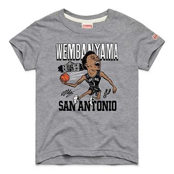 Youth Homage Victor Wembanyama Gray San Antonio Spurs Caricature Tri-Blend T-Shirt