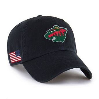 Unisex '47 Black Minnesota Wild Heritage Flag Clean Up Adjustable Hat
