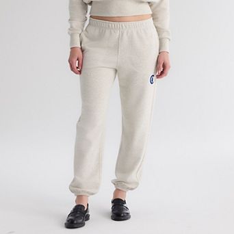 Women's Fanatics Oatmeal Heather Chicago Cubs Iconic Terry Track Pants