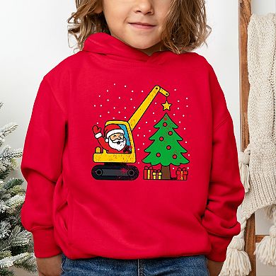 Santa Excavator Distressed - Toddler Hoodie