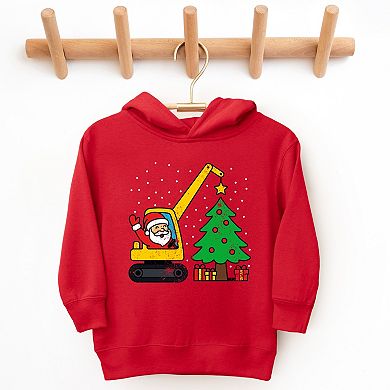 Santa Excavator Distressed - Toddler Hoodie