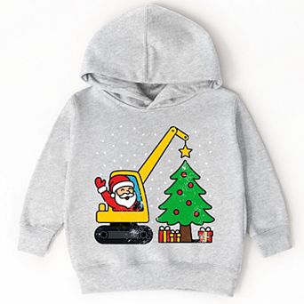 Santa Excavator Distressed - Toddler Hoodie