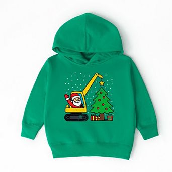 Santa Excavator Distressed - Toddler Hoodie