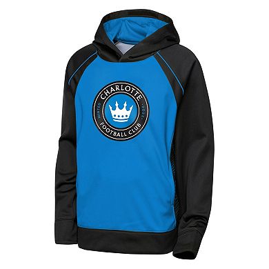 Youth Outerstuff Blue/Black Charlotte FC Striker Fleece Hoodie